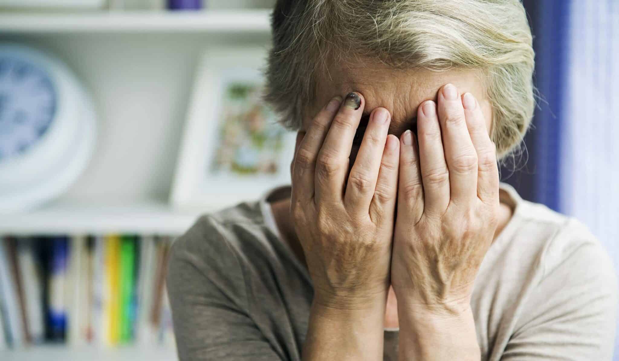 Elder abuse concept.