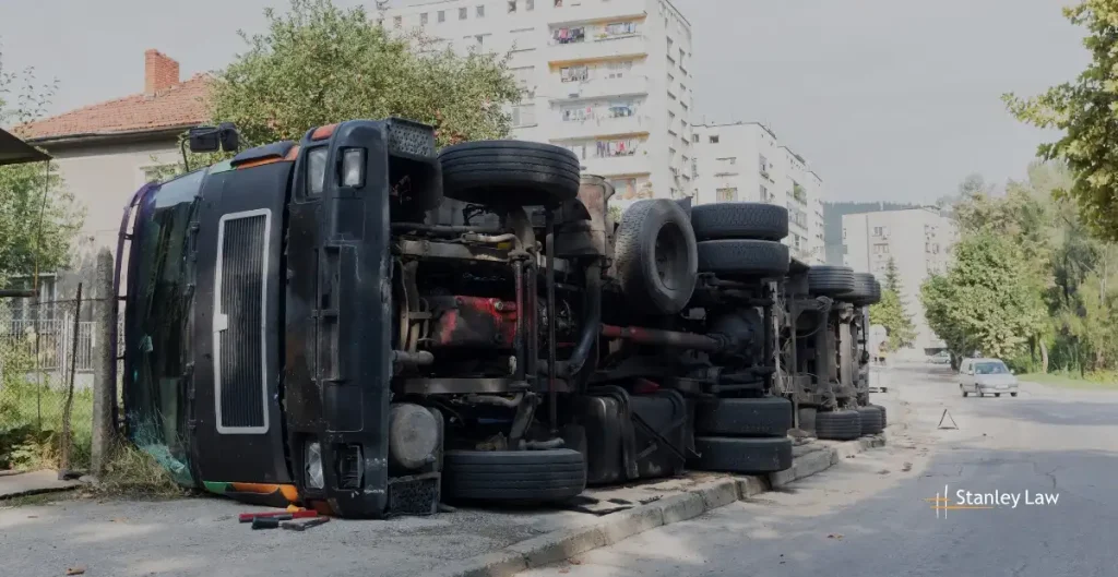 Truck flipped over