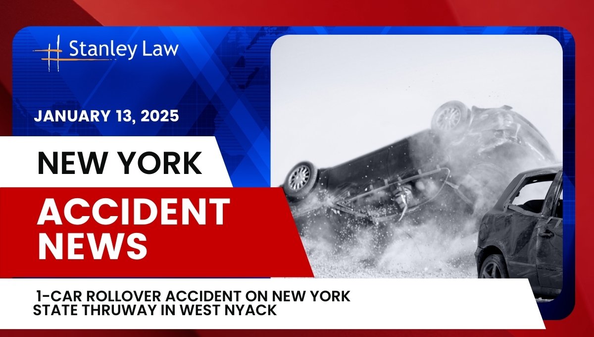1-car rollover accident on New York State Thruway in West Nyack