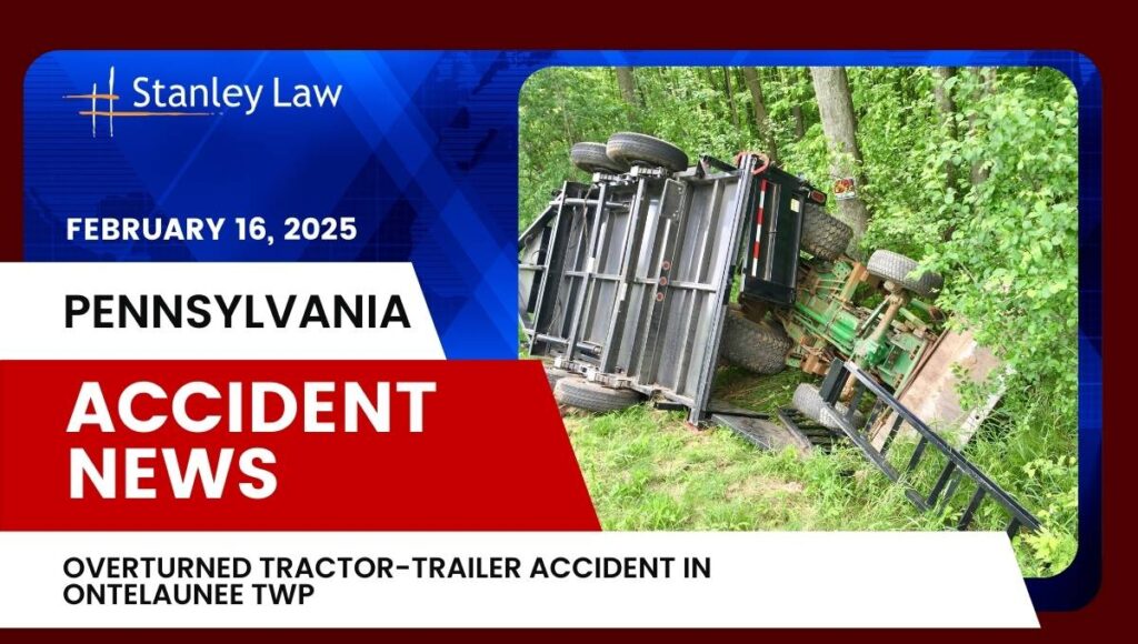 Overturned Tractor-Trailer Accident in Ontelaunee Twp