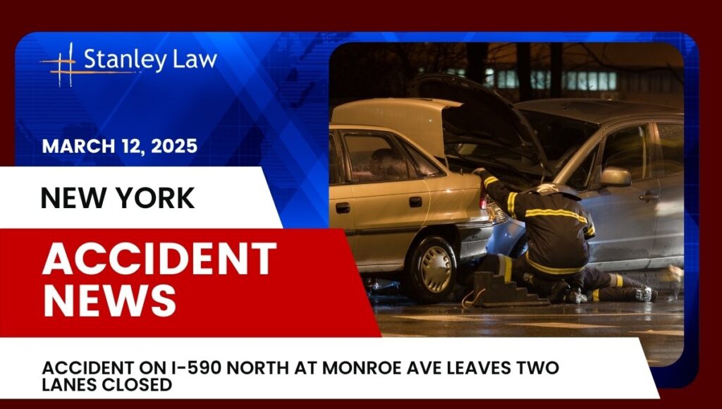 Accident on I-590 North at Monroe Ave Leaves Two Lanes Closed, NY