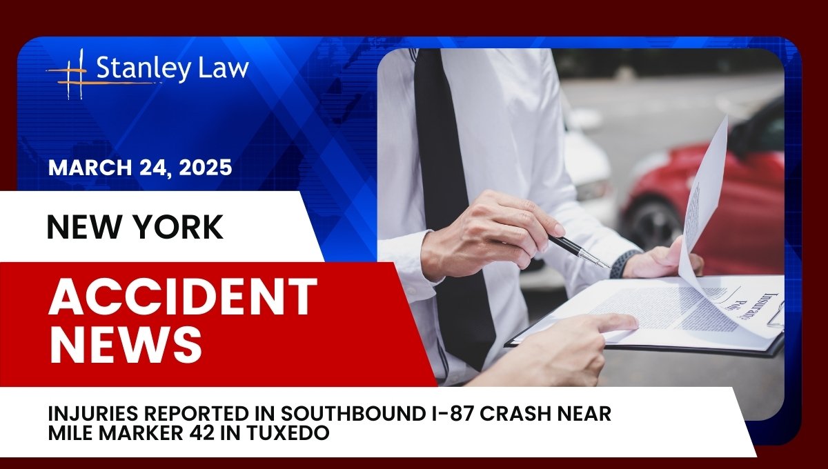 Injuries Reported in Southbound I-87 Crash Near Mile Marker 42 in Tuxedo