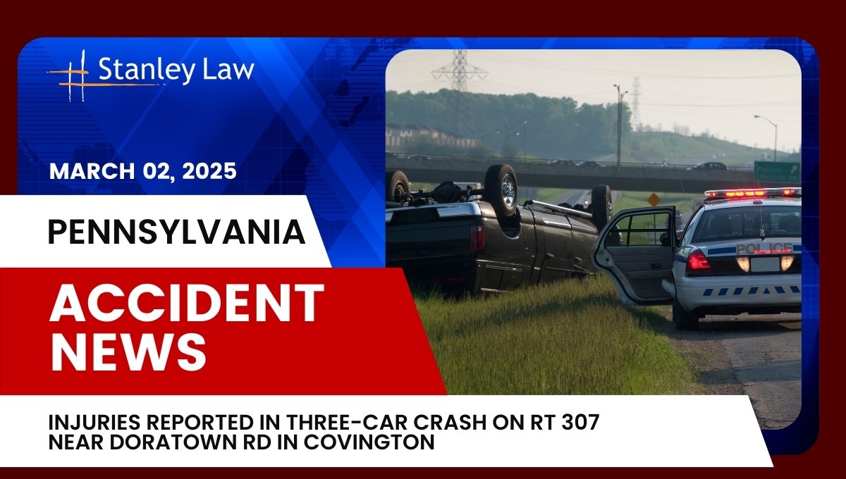 Injuries Reported in Three-Car Crash on Rt 307 Near Doratown Rd in Covington, PA