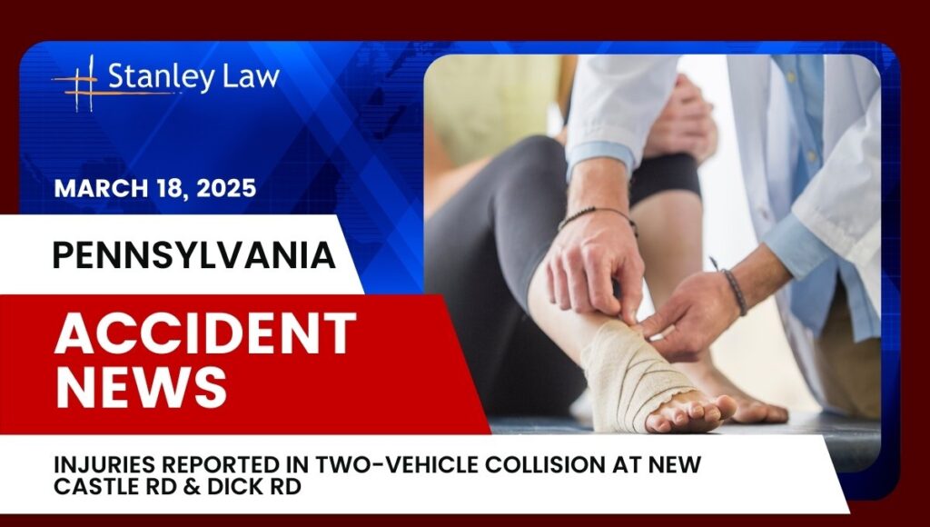 Injuries Reported in Two-Vehicle Collision at New Castle Rd and Dick Rd, PA