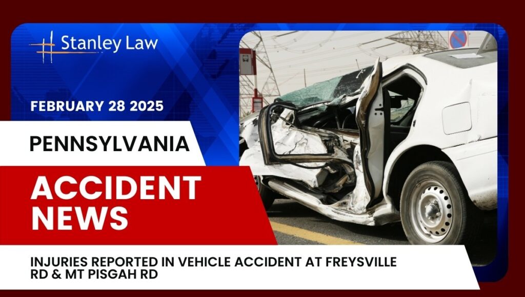 Injuries Reported in Vehicle Accident at Freysville Rd and Mt Pisgah Rd, PA