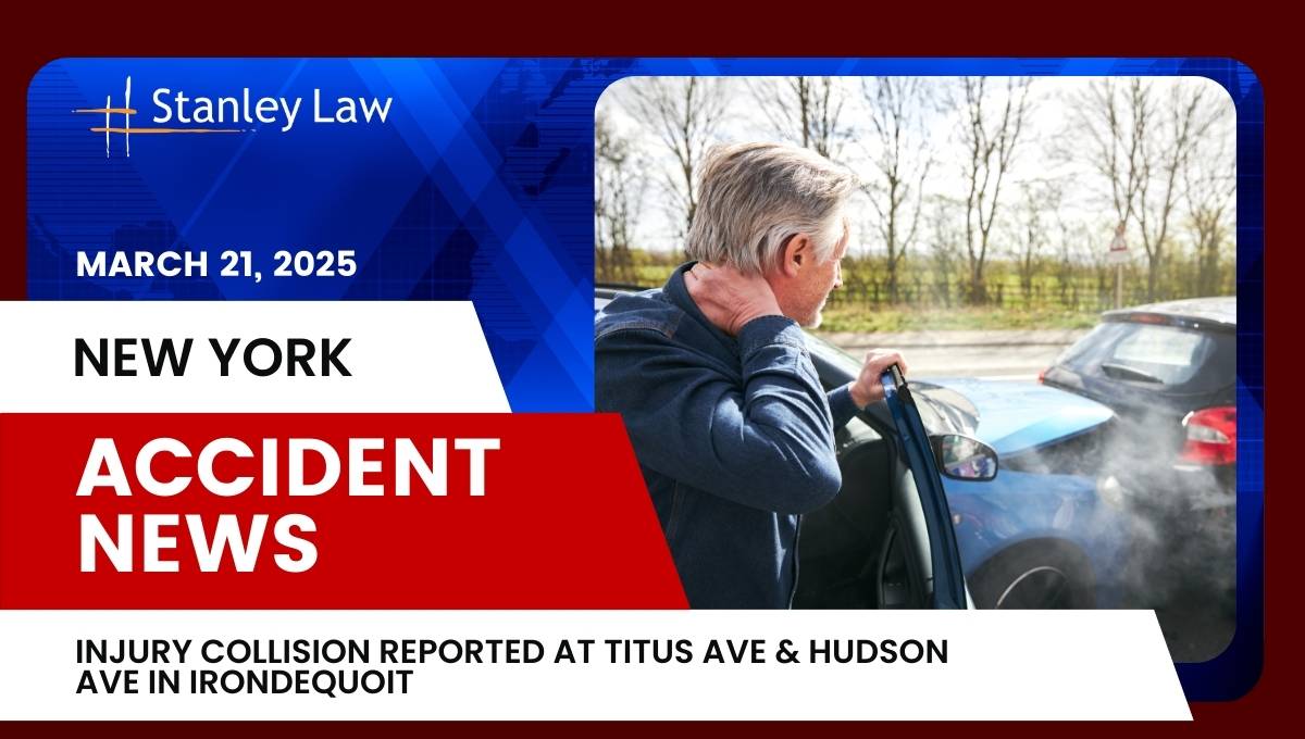 Injury Collision Reported at Titus Ave & Hudson Ave in Irondequoit, NY
