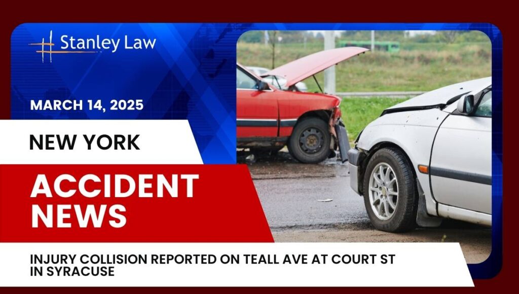 Injury Collision Reported on Teall Ave at Court St in Syracuse, NY