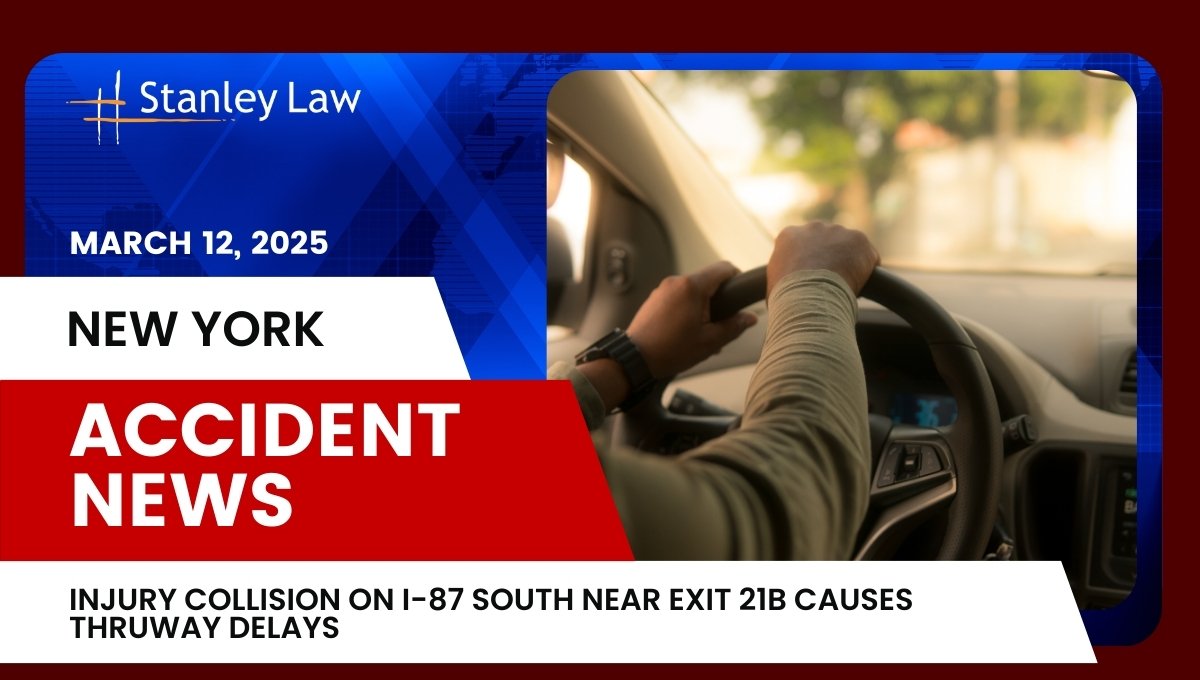 Injury Collision on I-87 South Near Exit 21B Causes Thruway Delays, NY