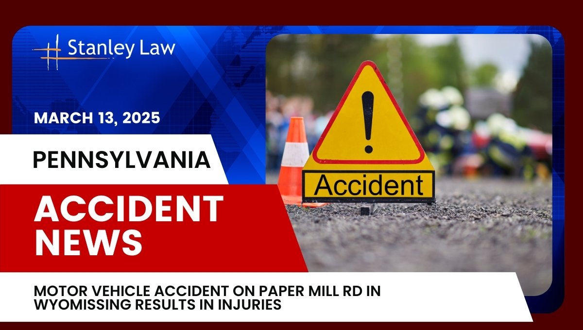 Motor Vehicle Accident on Paper Mill Rd in Wyomissing Results in Injuries