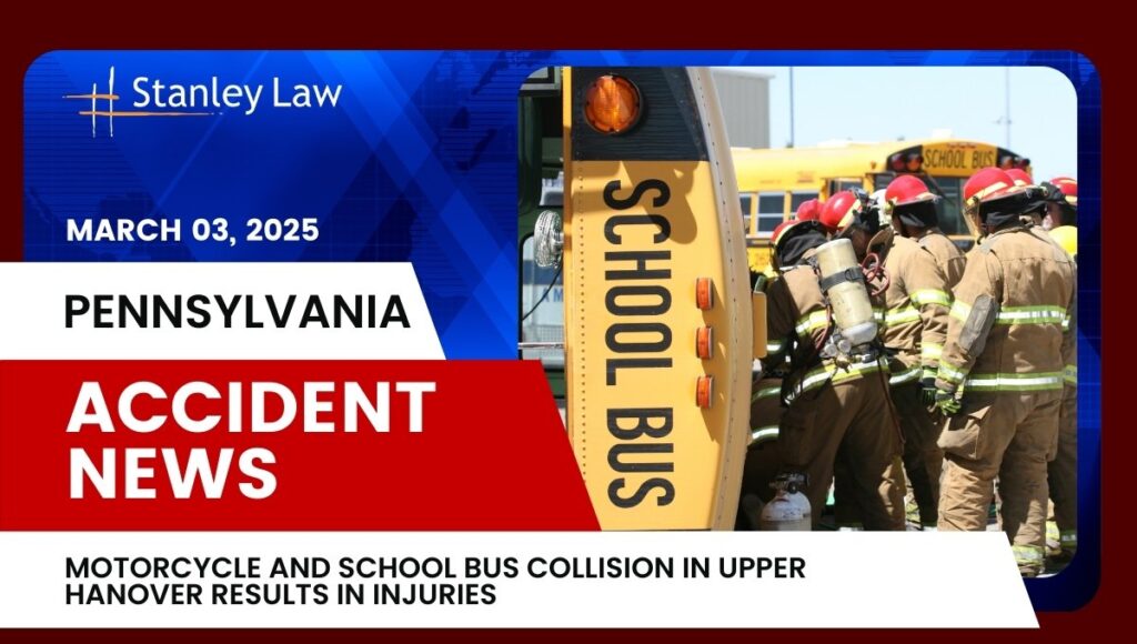 Motorcycle and School Bus Collision in Upper Hanover Results in Injuries, PA