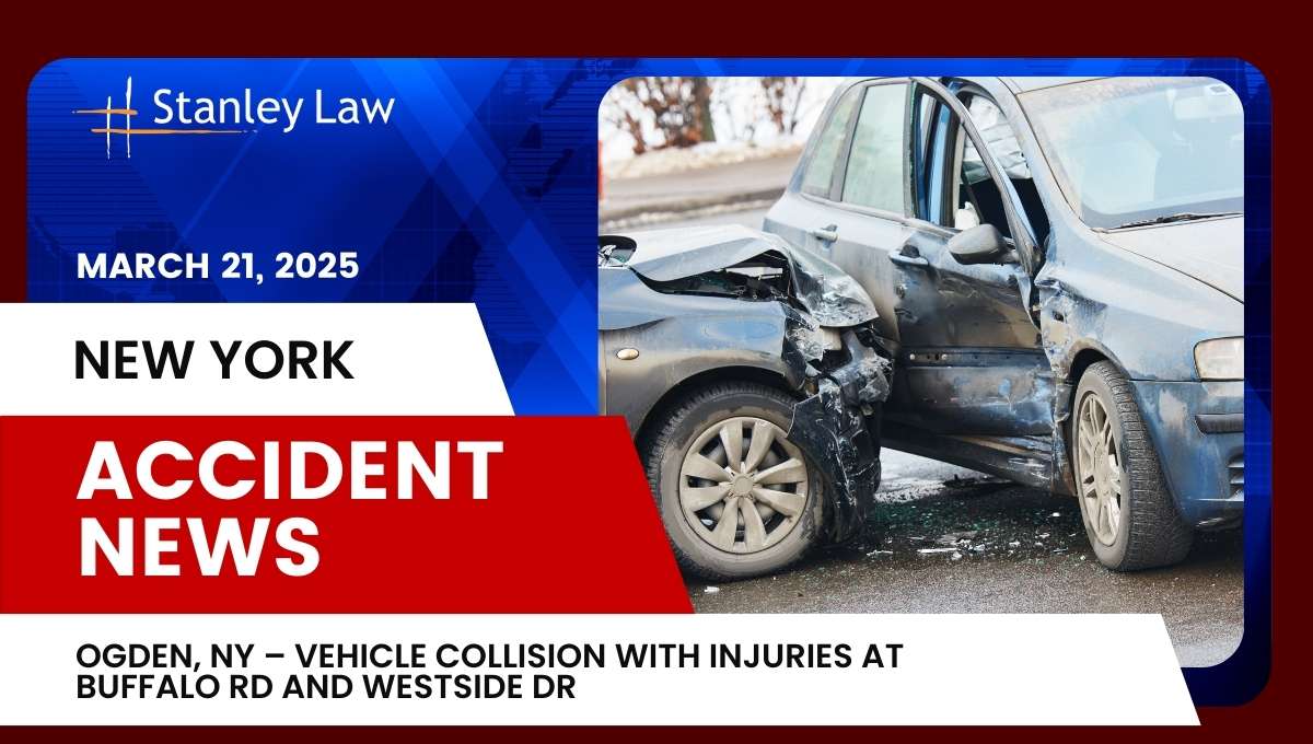 Ogden, NY – Vehicle Collision with Injuries at Buffalo Rd and Westside Dr