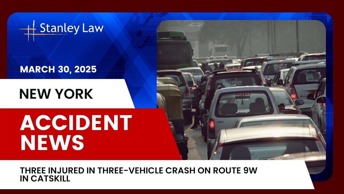 Three Injured in Three-Vehicle Crash on Route 9W in Catskill, NY