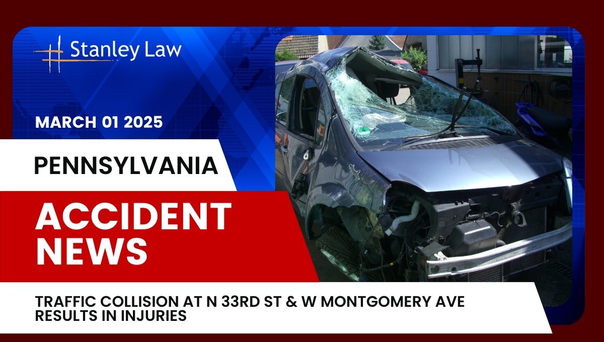 Traffic Collision at N 33rd St and W Montgomery Ave Results in Injuries, PA