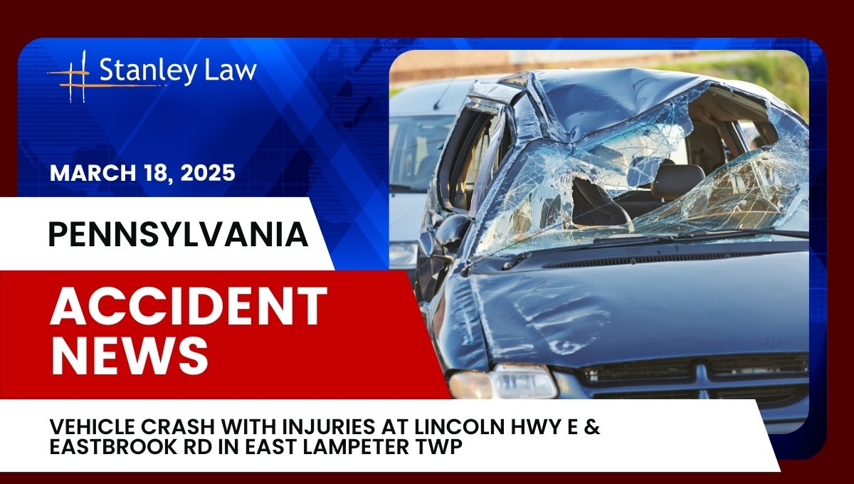 Vehicle Crash with Injuries at Lincoln Hwy E and Eastbrook Rd in East Lampeter Twp, PA