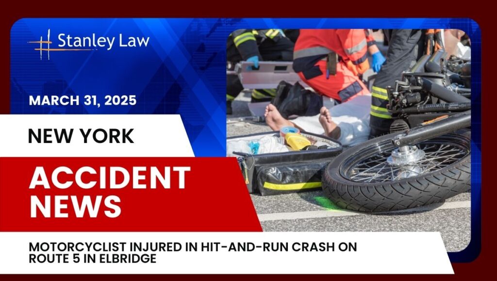 Motorcyclist Injured in Hit-and-Run Crash on Route 5 in Elbridge