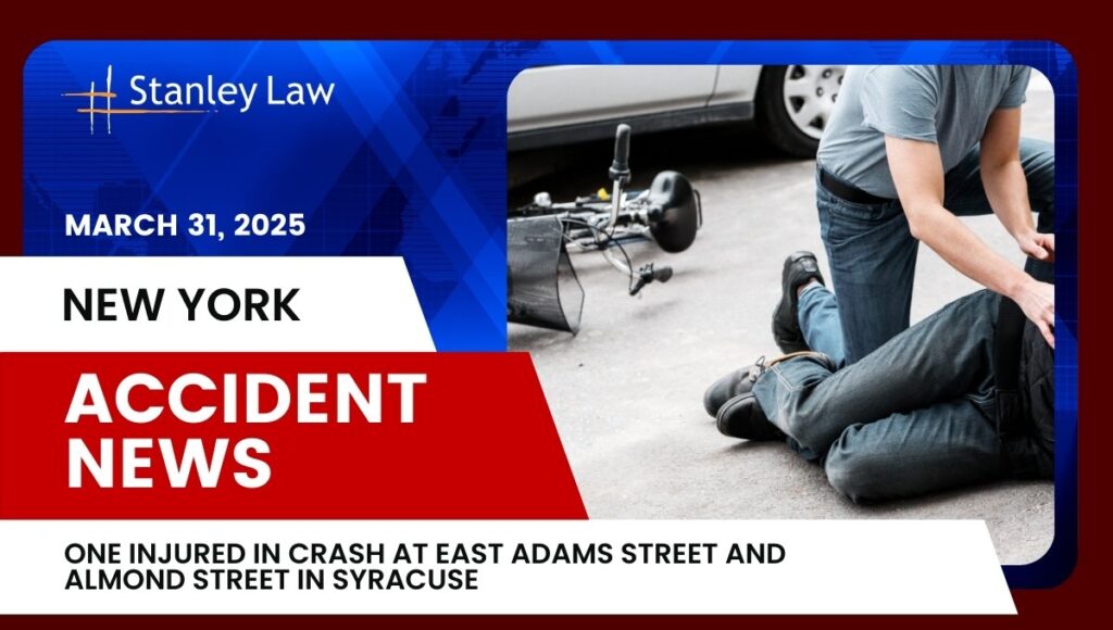 One injured in Crash at East Adams Street and Almond Street in Syracuse