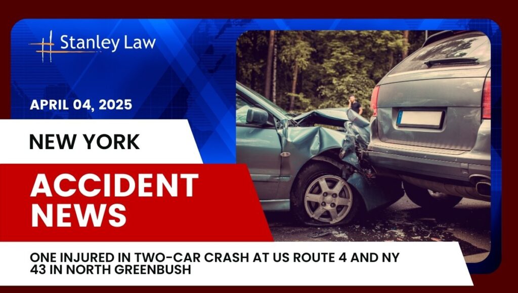 One Injured in Two-Car Crash at US Route 4 and NY 43 in North Greenbush