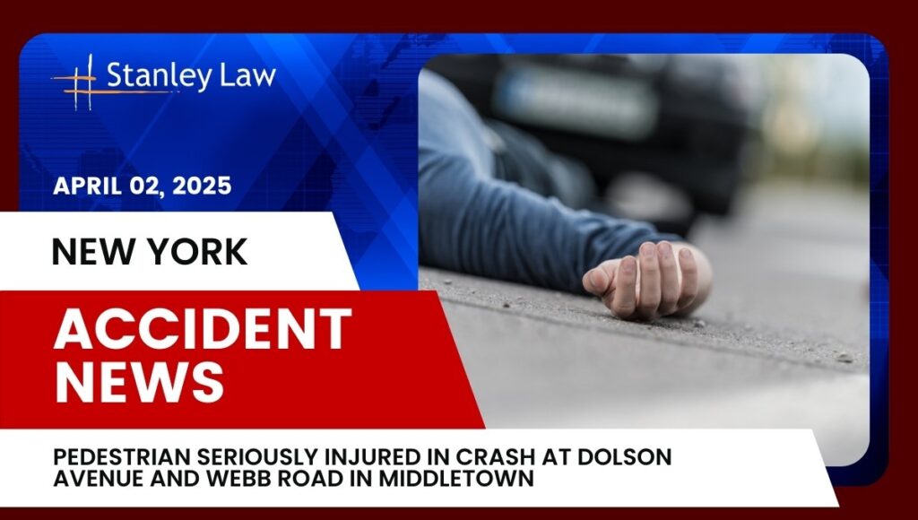 Pedestrian Seriously Injured in Crash at Dolson Avenue and Webb Road in Middletown