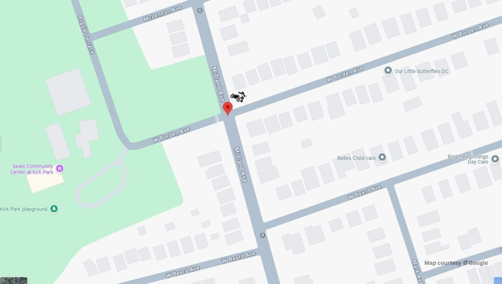 Motorcyclist Injured at the intersection of Midland Avenue and West Borden Avenue