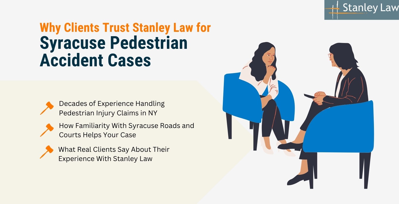Clients Trust Stanley Law for Syracuse Pedestrian Accident Cases