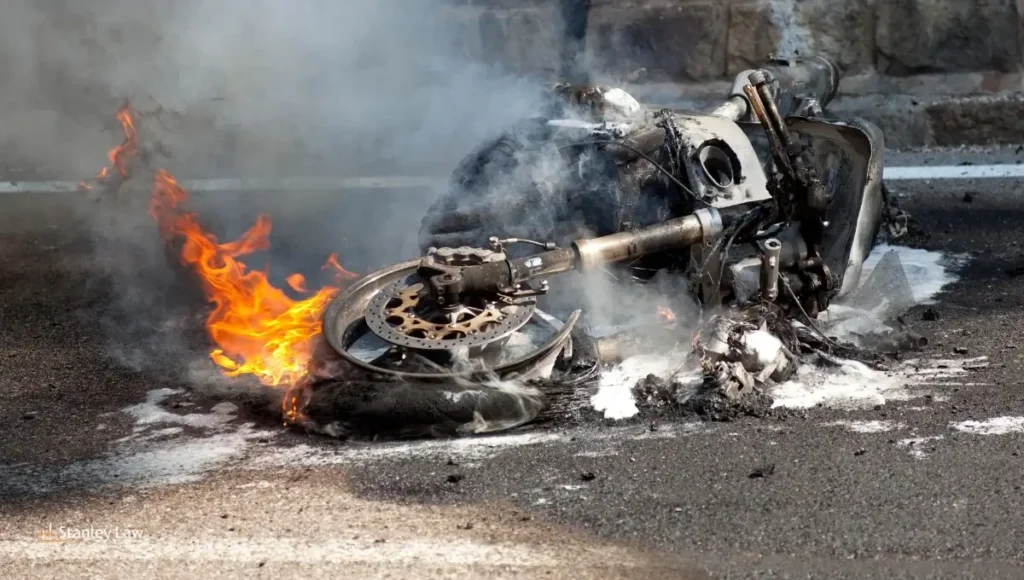 Watervliet, NY - Motorcycle and Car Catch Fire After Collision