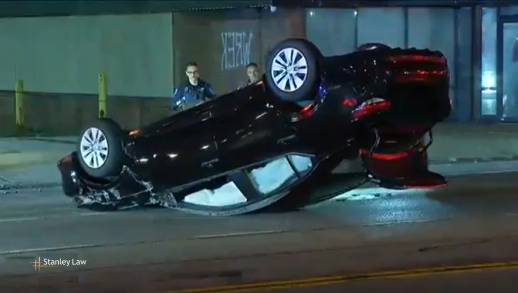 Car flipped in rochester