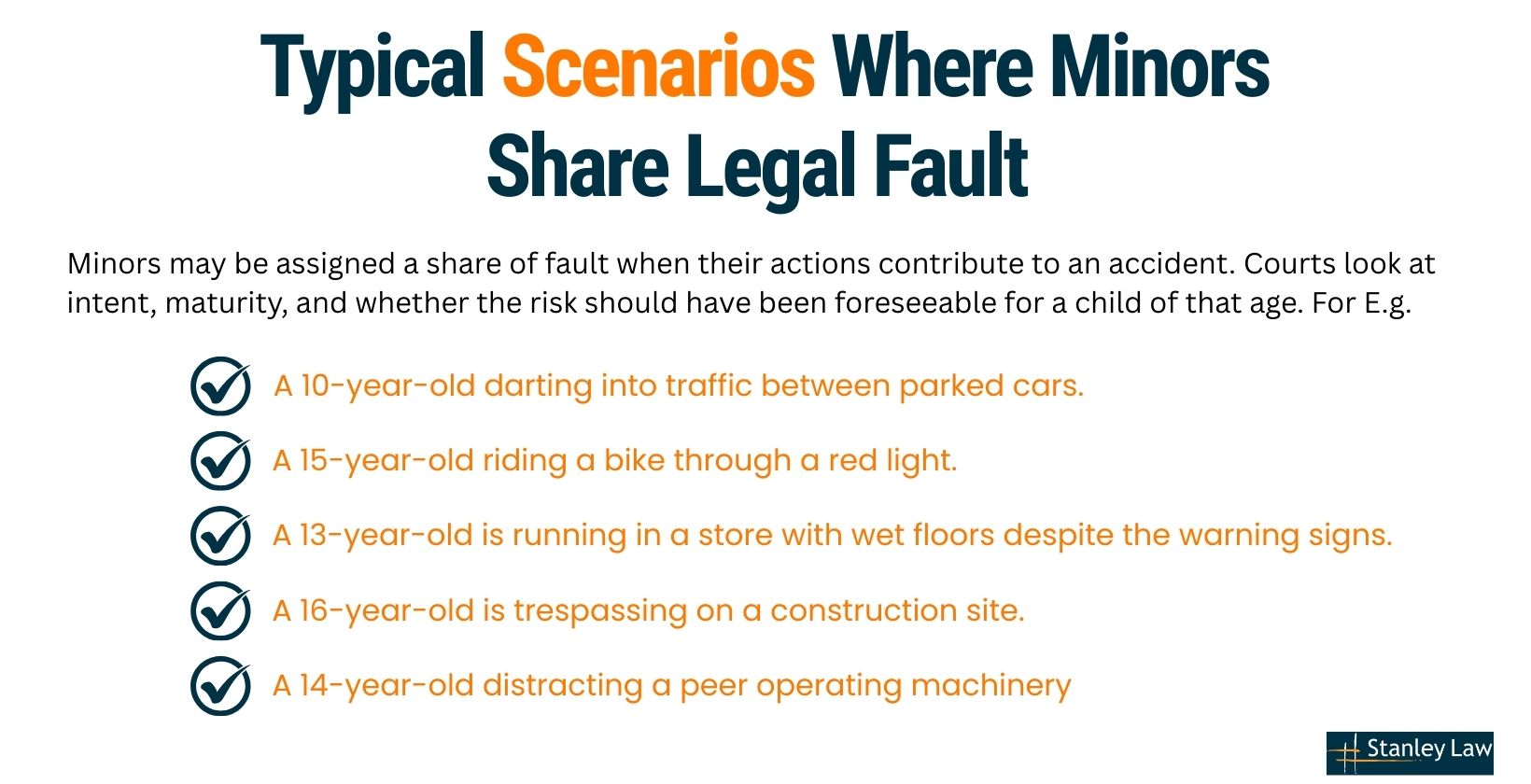 Typical scenarios where minors share legal fault