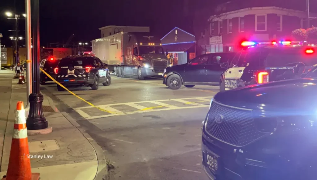 Tractor-Trailer Struck by Train