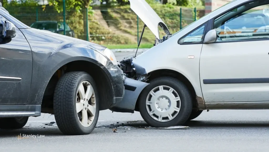 Two vehicle crash