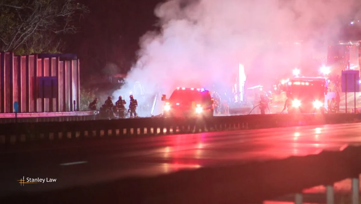 Fiery tractor-trailer crash stops traffic on I-90