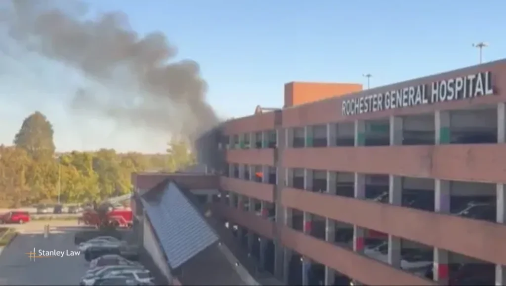 Man dead after fiery crash in Rochester General Hospital parking garage