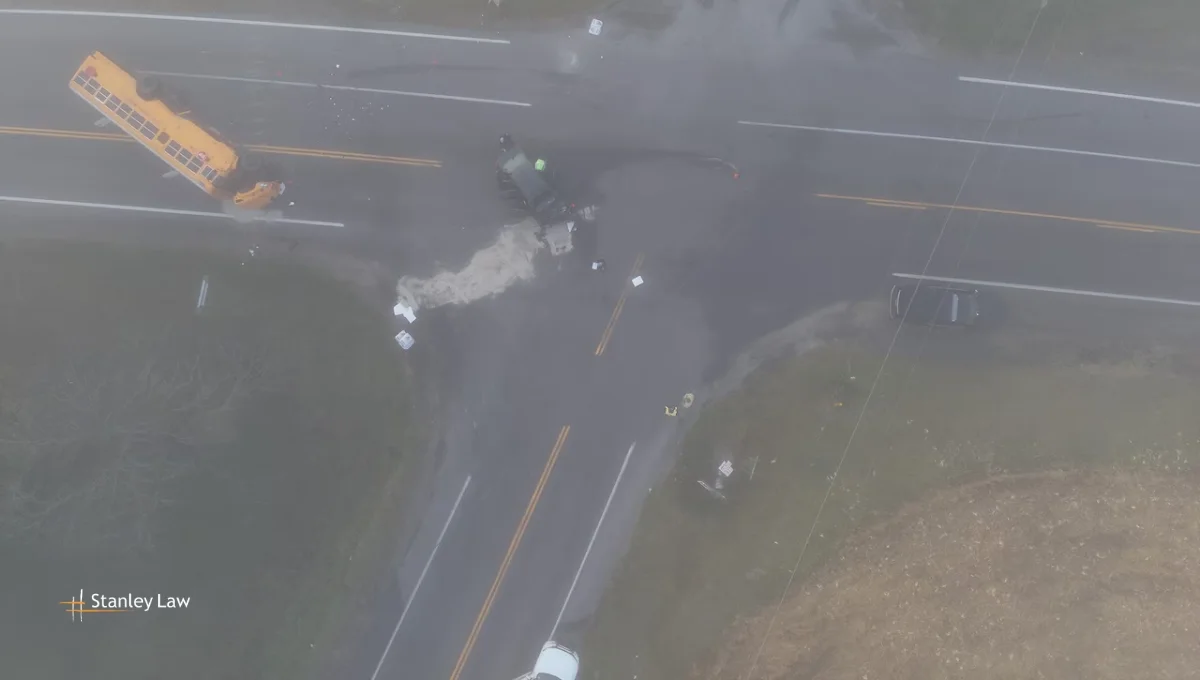 School bus tips over after crash with cop car in Upstate NY