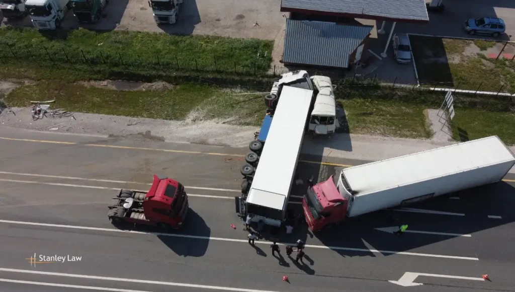 Tractor trailer crash in Troy