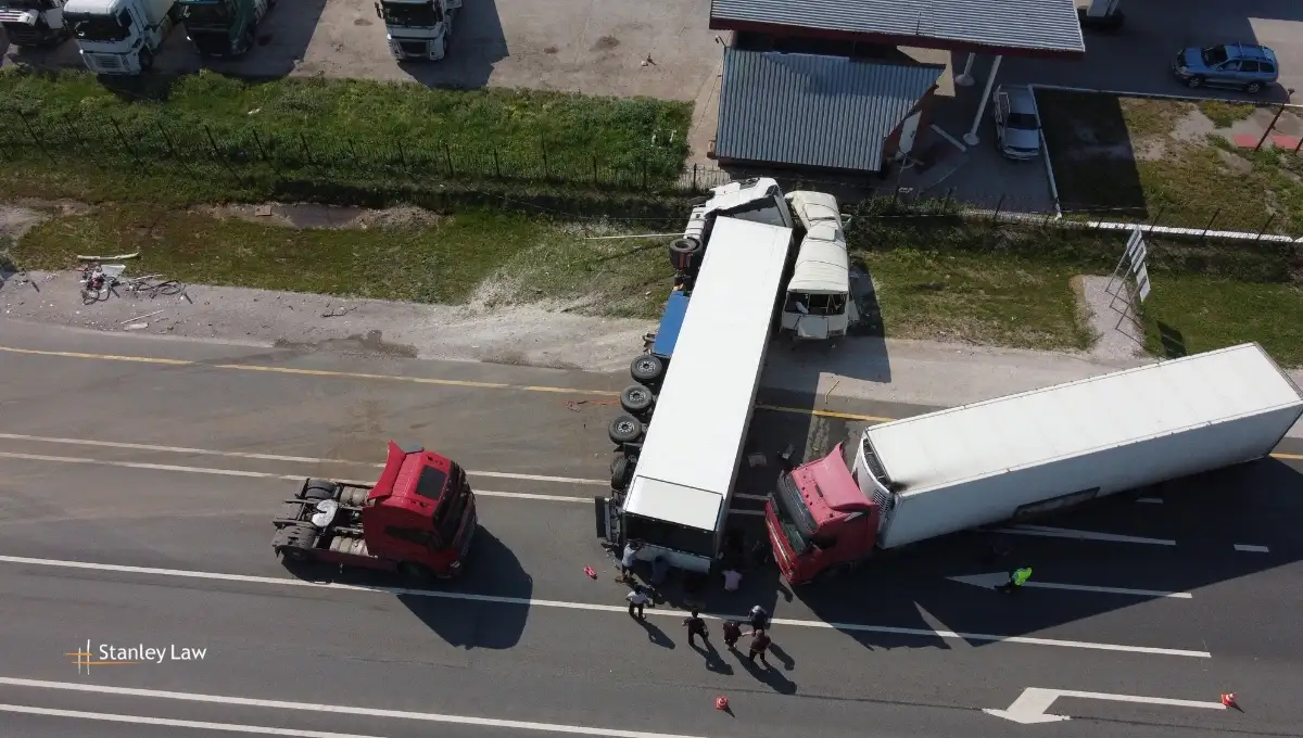 Tractor trailer crash in Troy
