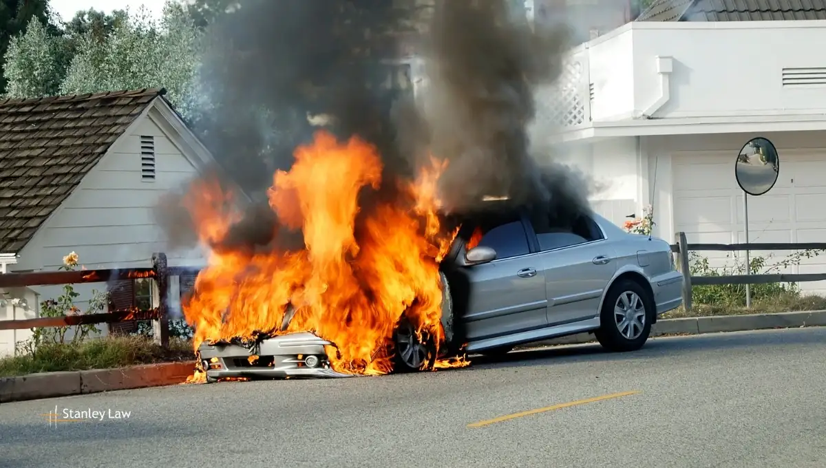 Lebanon County crash, vehicle fire