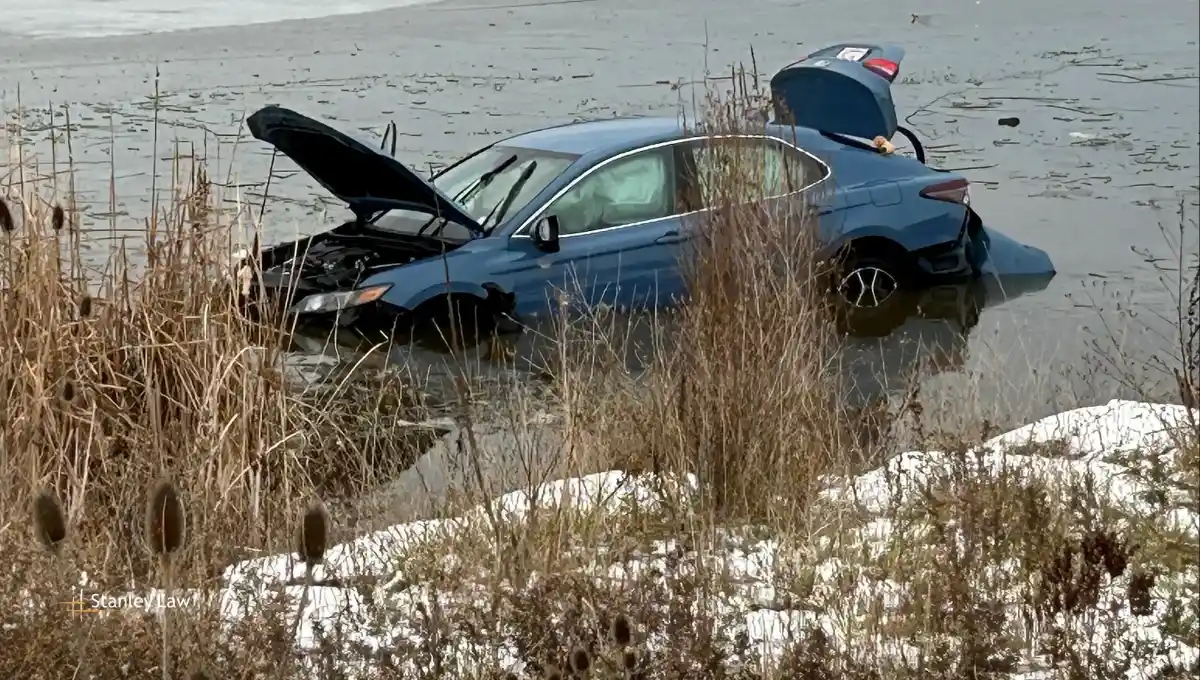 Driver Rescued After Car Plunges into Long Pond