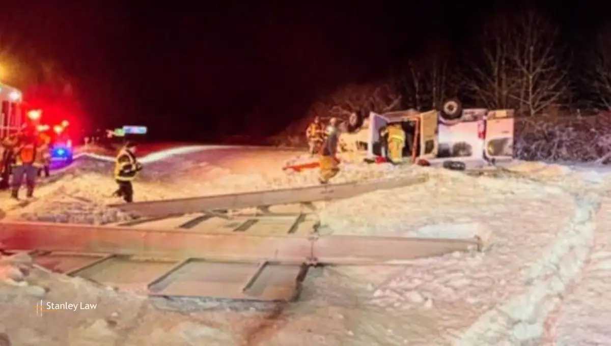 Three Injured in Icy Morning Crash