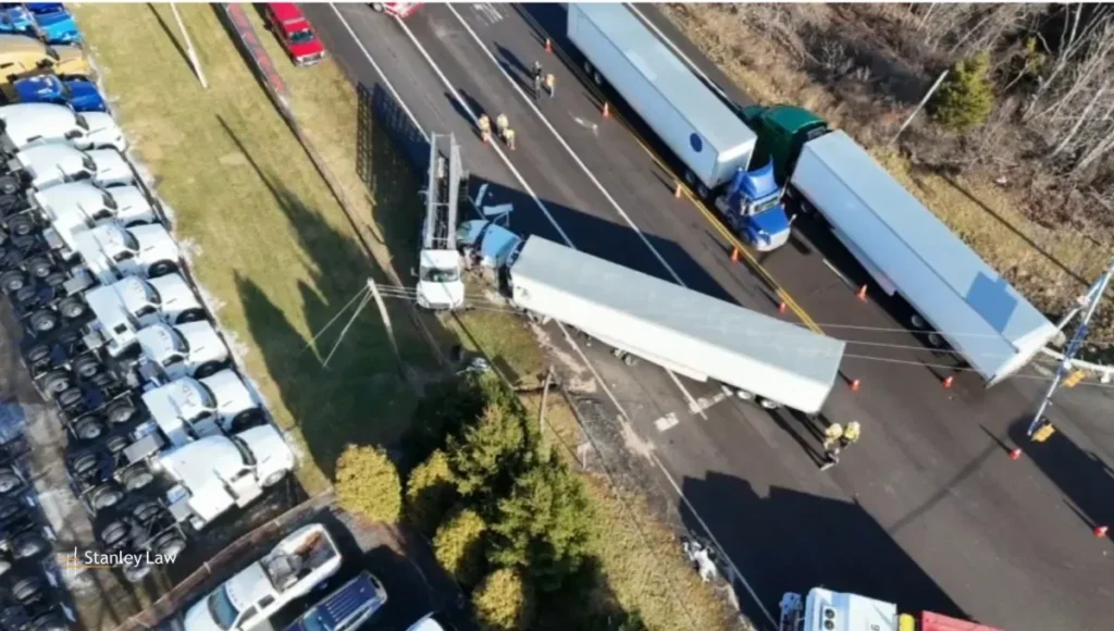 Tractor-Trailer and Truck Collision