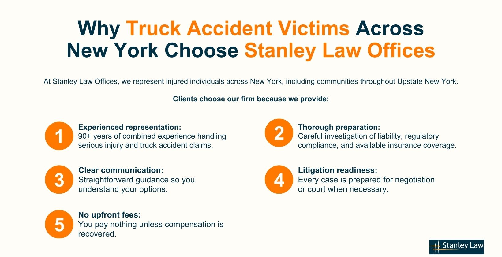 Stanley Law for Trucking Accidents in Upstate NY