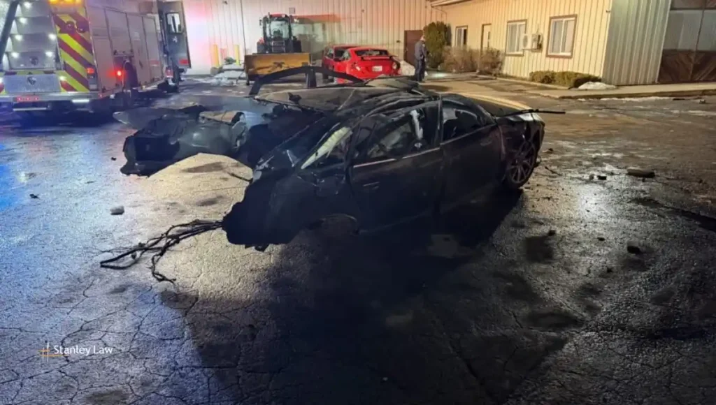 Driver Injured After Car Splits in Two in Lake Road South Crash