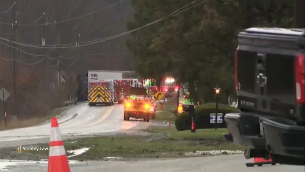 One Killed in Fiery Tractor-Trailer Crash