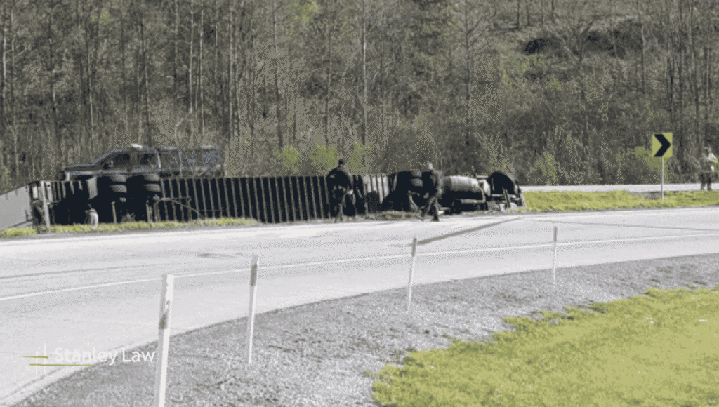 One Rescued After 18-Wheeler Rollover on Exit Ramp