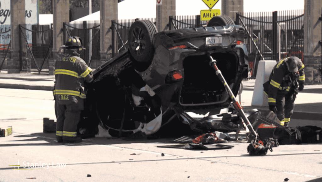 Three Hospitalized After Rollover Crash at North Plymouth Avenue