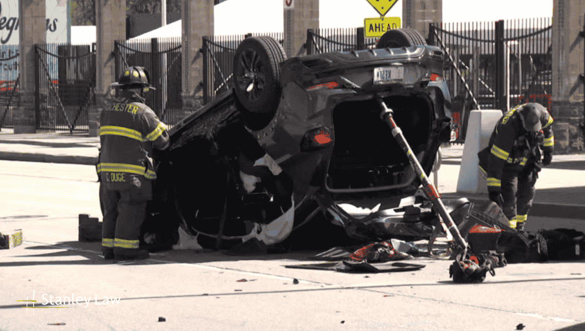 Three Hospitalized After Rollover Crash at North Plymouth Avenue