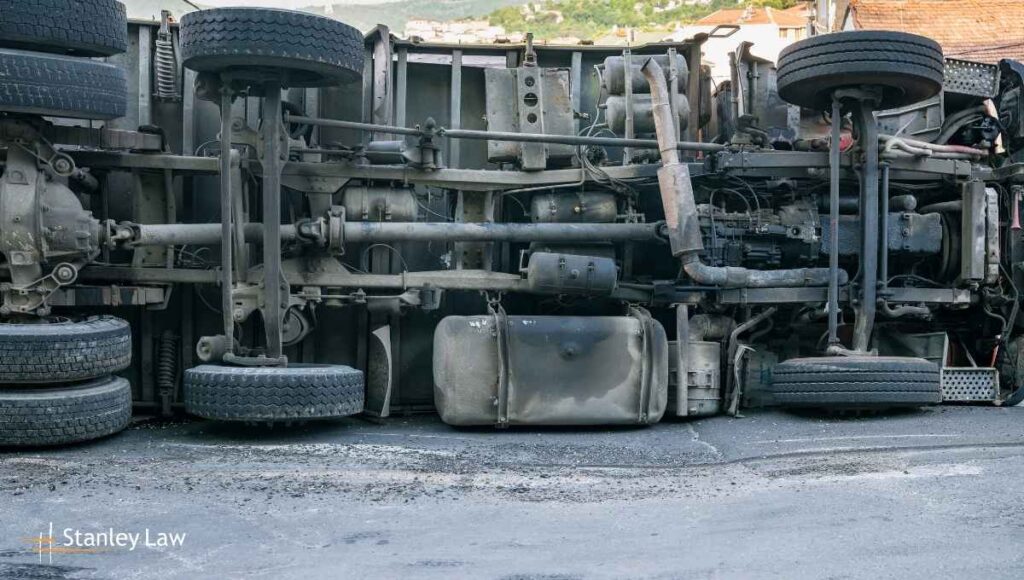 Two Drivers Hospitalized After Dump Truck Overturns
